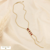 Collier Y acier inoxydable cristal ovale coloré 0126530 rouge bordeaux