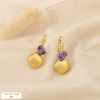 Boucles d’oreilles acier cristal coloré facetté 0326519 violet