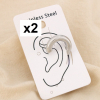 2 Bagues d'oreilles acier inoxydable strié anneaux 0326531 argenté