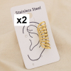 2 Bagues d'oreilles Ear cuffs acier multirangs 0326536 doré