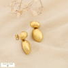 Boucles d’oreilles acier double ovale bombée lisse 0326509 doré