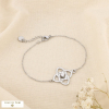 Bracelet acier inoxydable fleur ajourée strass 0226525 argenté
