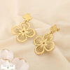 Boucles d’oreilles acier inox fleur ajourée martelée 0326567 doré