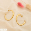Boucles d’oreilles demi-créoles acier inox ondulé 0326506 doré