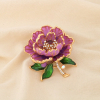 Broche épingle émail strass fleur stylisée 0526512 violet