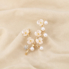 Broche épingle métal fleur perle acrylique strass 0526525 doré