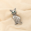 Broche aimantée chat métal strass 0526521 argenté