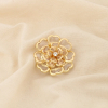 Cache-bouton fleur métal résine strass 0526507 doré
