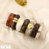 Ensemble 7 bracelets acier inox résine nuance marron 0226603 marron
