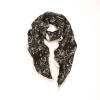 Foulard plissé viscose motif cachemire paisley 0726504 noir