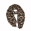 Foulard plissé viscose imprimé léopard 0726557 marron