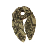 Foulard viscose motif bandana patchwork bord frangé 0726554 vert