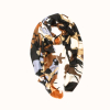 Foulard viscose motif géométrique abstrait frange 0726535 taupe