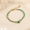 Bracelet acier goutte double rang fin cristal pierre 0226551 vert