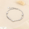 Bracelet double rang acier inoxydable perles cubes 0226516 argenté