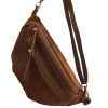 Sac banane cuir véritable daim 0924001 marron