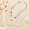 Collier triple rang acier inoxydable géométriques 0126506 argenté