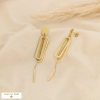 Boucles d'oreilles acier géométrique chaîne pendante 0326580 doré