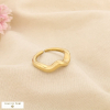 Bague acier inoxydable anneau ondulé 0426505 doré