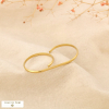 Bague acier double anneau minimaliste ajustable 0426507 doré