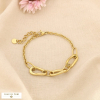 Bracelet acier inoxydable grosses mailles ovales 0226584 doré