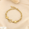 Bracelet acier inoxydable ajouré maillons étoiles 0226585 doré
