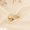 Boucles d'oreilles CLIP acier inox strass goutte 0326514 doré