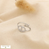 Bague ouverte acier inoxydable strass maille marine 0426513 argenté