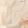 Collier croix acier inoxydable nacre strass 0126524 argenté