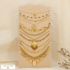 Ensemble 10 colliers acier cristal strass pierre 0126612 marron