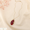 Collier acier inoxydable pendentif résine marbrée 0126633 rouge bordeaux
